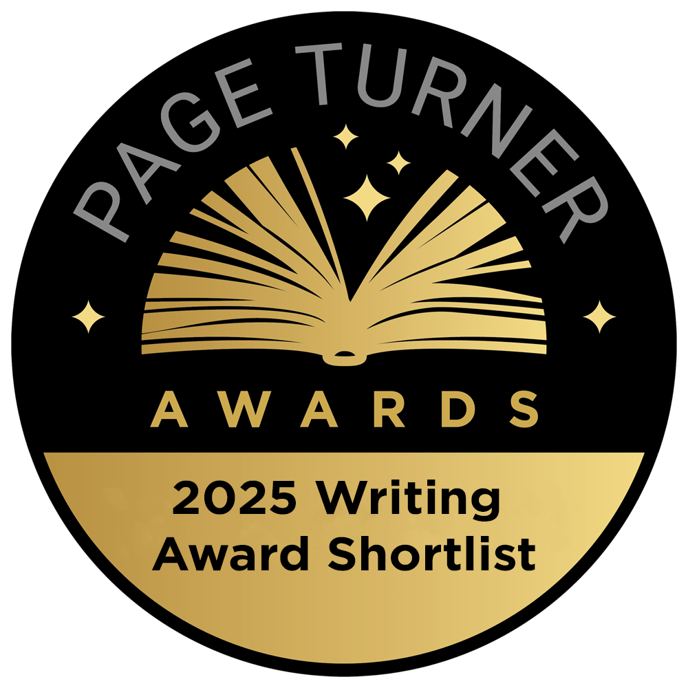 Badge for being shortlisted for the Page Turner Writing Awards